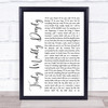 Savage Garden Truly Madly Deeply White Script Song Lyric Print