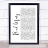 Tina Turner Proud Mary White Script Song Lyric Print