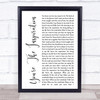 Chicago You're The Inspiration White Script Song Lyric Print