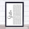 Granger Smith Stutter White Script Song Lyric Print