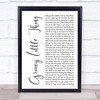 Beres Hammond Groovy Little Thing White Script Song Lyric Print