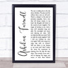 Jay Ungar Ashokan Farewell White Script Song Lyric Print