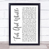 John Prine Fish And Whistle White Script Song Lyric Print