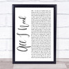 Bart Crow All I Need White Script Song Lyric Print