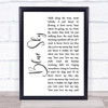 The Allman Brothers Band Blue Sky White Script Song Lyric Print