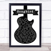 Eva Cassidy Songbird Black & White Guitar Song Lyric Quote Print