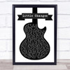 Frank Turner Little Changes Black & White Guitar Song Lyric Quote Print