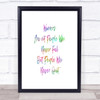 Winners Never Quit Rainbow Quote Print