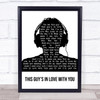 Faith No More This Guy?Æs In Love With You Black & White Man Headphones Song Lyric Wall Art Print