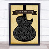 John Denver Like A Sad Song Black Guitar Song Lyric Print