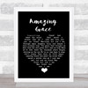 POONAM Amazing Grace Black Heart Song Lyric Quote Music Print