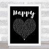 Bruce Springsteen Happy Black Heart Song Lyric Quote Music Print