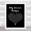 Otis Redding My Lover's Prayer Black Heart Song Lyric Wall Art Print