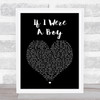 Beyonce If I Were A Boy Black Heart Song Lyric Wall Art Print