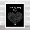 Brian McKnight Love Of My Life Black Heart Song Lyric Wall Art Print