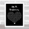 The Monkees I'm A Believer Black Heart Song Lyric Wall Art Print