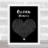 KAROL G & Jessie Reyez Ocean (Remix) Black Heart Song Lyric Wall Art Print