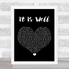 Kristene DiMarco It Is Well Black Heart Song Lyric Wall Art Print