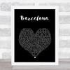 Ed Sheeran Barcelona Black Heart Song Lyric Wall Art Print