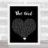 City And Colour The Girl Black Heart Song Lyric Wall Art Print