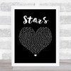Skillet Stars Black Heart Song Lyric Wall Art Print