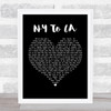 The Hunna NY To LA Black Heart Song Lyric Print