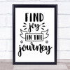 Find Joy In The Journey Quote Typogrophy Wall Art Print
