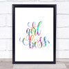 Girl Boss Swirl Rainbow Quote Print