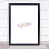 Girl Boss Rainbow Quote Print