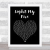 The Doors Light My Fire Black Heart Song Lyric Print