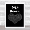 Ruth B Safe Haven Black Heart Song Lyric Print