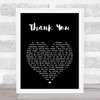 Led Zeppelin Thank You Black Heart Song Lyric Print