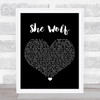 Shakira She Wolf Black Heart Song Lyric Print