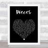 Red Pieces Black Heart Song Lyric Print