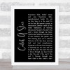 Men At Work Catch A Star Black Script Song Lyric Quote Music Print