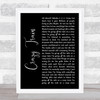 Ozzy Osbourne Crazy Train Black Script Song Lyric Quote Music Print