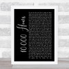 Dan + Shay & Justin Bieber 10,000 Hours Black Script Song Lyric Wall Art Print