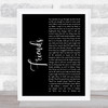 Ella Henderson Friends Black Script Song Lyric Wall Art Print