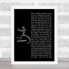 Styx Babe Black Script Song Lyric Wall Art Print