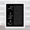 George Michael One More Try Black Script Song Lyric Quote Print