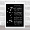 Tom Jones She's A Lady Black Script Song Lyric Quote Print