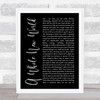 Peabo Bryson & Regina Belle A Whole New World Black Script Song Lyric Print