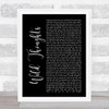 DJ Khaled with Rihanna Wild Thoughts Black Script Song Lyric Print