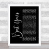 5 Seconds Of Summer Best Years Black Script Song Lyric Print