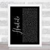 Jonas Brothers Hesitate Black Script Song Lyric Print