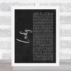 Brett Young Lady Black Script Song Lyric Print