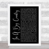 Big Country In A Big Country Black Script Song Lyric Music Art Print