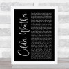 Zac Brown Band Colder Weather Black Script Song Lyric Music Art Print