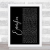 First Aid Kit Emmylou Black Script Song Lyric Music Art Print