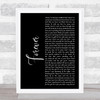 Mumford & Sons Forever Black Script Song Lyric Music Art Print